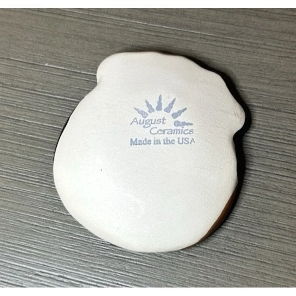 August Ceramics Dog Teabag Holder Trinket Dish Spoonrest Made In USA